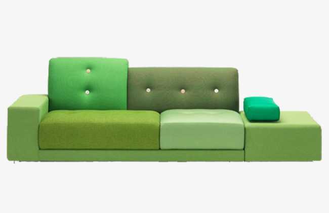 Zaļš dīvāns avangarda stilā